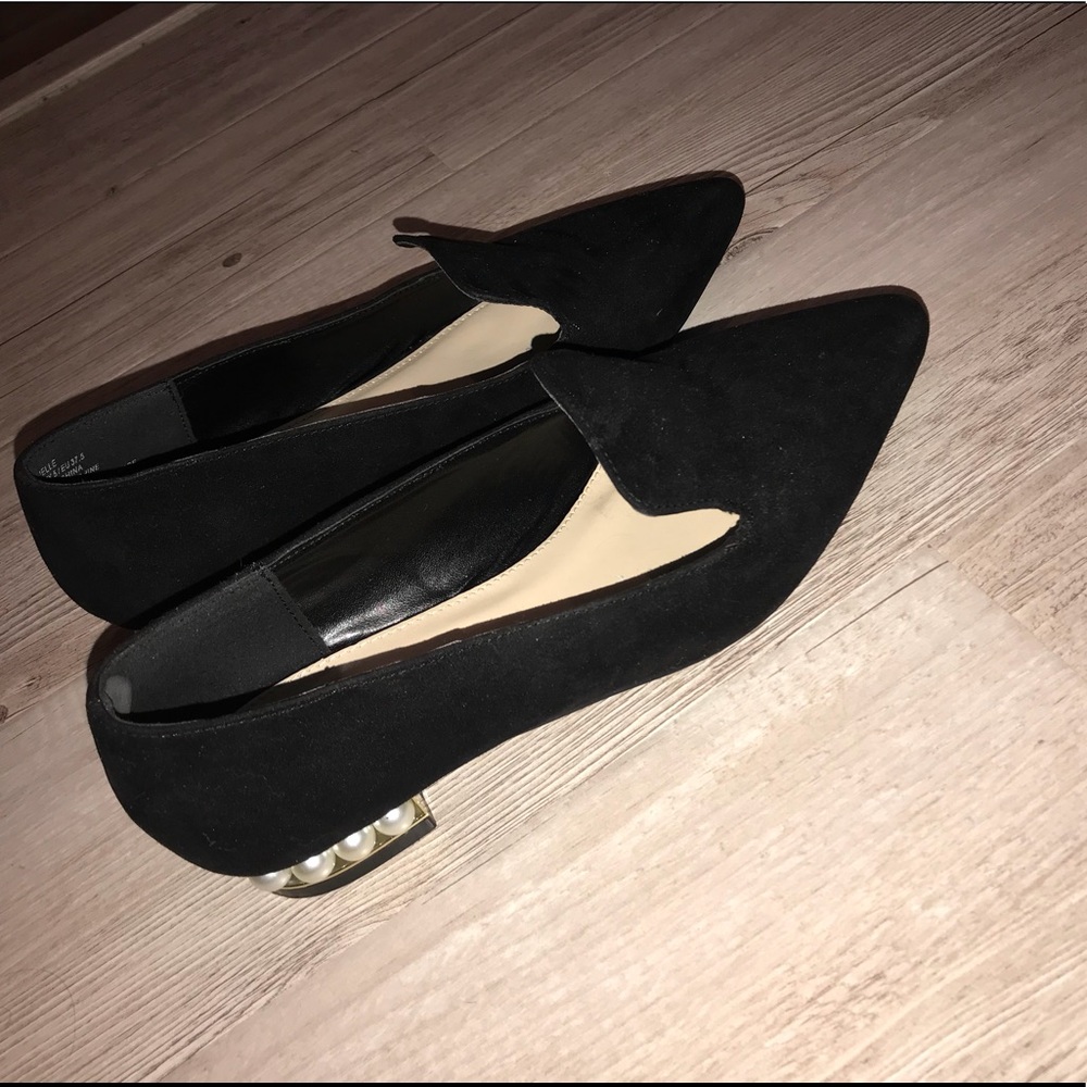 Shoe dazzle pearl embellished heeled flat